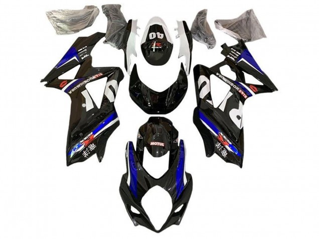 Suzuki GSXR 1000 Motorrad Verkleidung 2007-2008 - Schwarz Weiss Blau Yoshimura