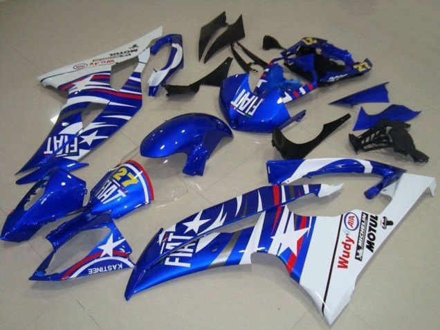 Yamaha YZF R6 Motorrad Verkleidung 2008-2016 - Weiss Blau Fiat Motul Michelin 27