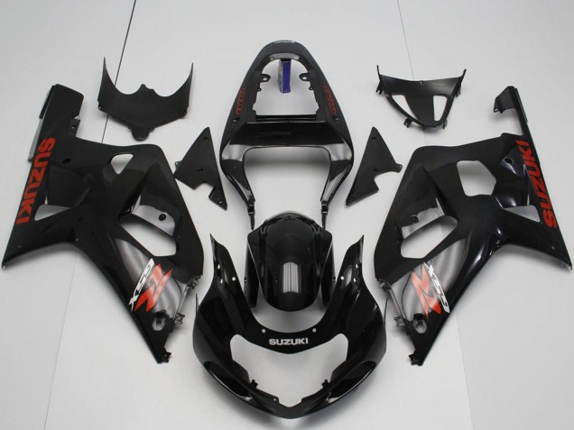 Suzuki GSXR 600 / GSXR 750 Motorrad Verkleidung 2001-2003 - Glanzendes Schwarz Rot