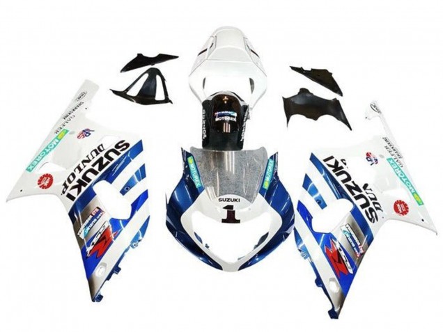 Suzuki GSXR 600 / GSXR 750 Motorrad Verkleidung 2001-2003 - Weiss Blau Streifen Rot Schwarz