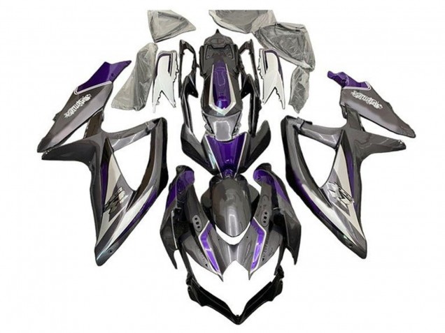 Suzuki GSXR 600 / GSXR 750 Motorrad Verkleidung 2008-2010 - Silber Grau Lila