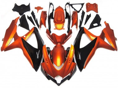 Suzuki GSXR 600 / GSXR 750 Motorrad Verkleidung 2008-2010 - Orange Schwarz