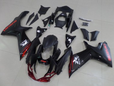 Suzuki GSXR 600 / GSXR 750 Motorrad Verkleidung 2011-2024 - Matt Schwarz Glanzendes Schwarz Rot Weiss