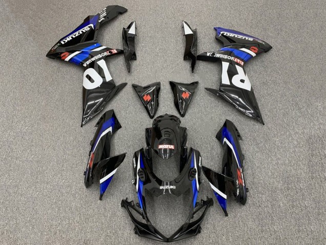 Suzuki GSXR 600 / GSXR 750 Motorrad Verkleidung 2011-2024 - Glanzendes Schwarz Blau Weiss Rot Yoshimura