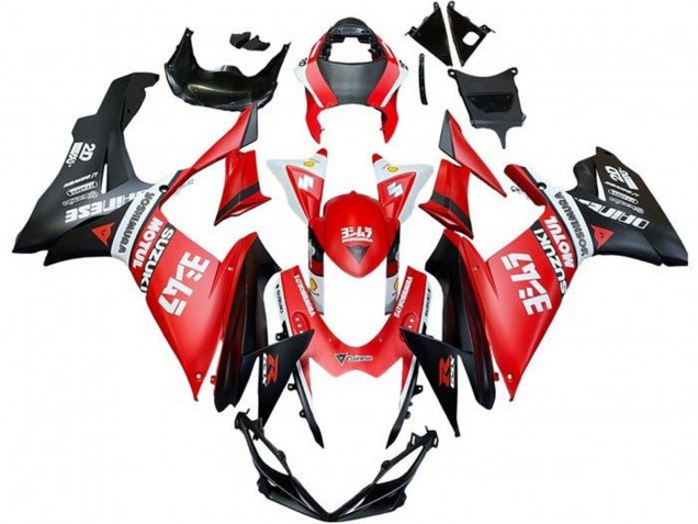 Suzuki GSXR 600 / GSXR 750 Motorrad Verkleidung 2011-2024 - Rot Weiss Schwarz Motul