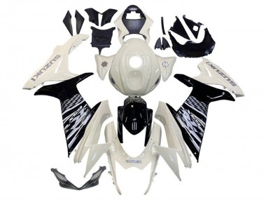 Suzuki GSXR 600 / GSXR 750 Motorrad Verkleidung 2011-2024 - Weiss Glanzendes Schwarz