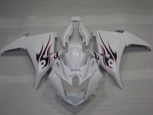 Yamaha FZ6R Motorrad Verkleidung 2009-2015 - Weiss Flamme