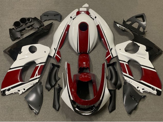 Yamaha YZF600R Thundercat Motorrad Verkleidung 1996-2007 - Weiss Dunkel Rot