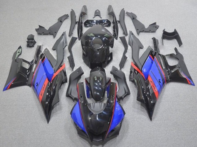 Yamaha YZF R3/R25 Motorrad Verkleidung 2019-2021 - Blau Rot Glanzendes Schwarz