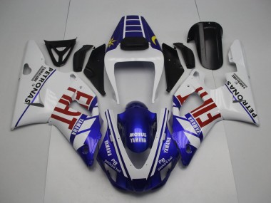 Yamaha YZF 1000 R1 Motorrad Verkleidung 1998-1999 - Weiss Blau Rot Gelb Fiat Petronas Motul