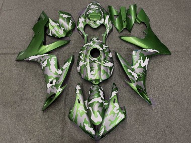 Yamaha YZF 1000 R1 Motorrad Verkleidung 2004-2006 - Grun Weiss Grau Camouflage