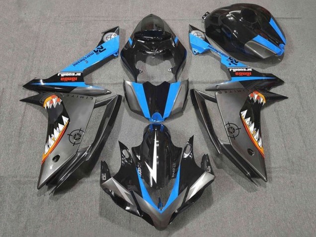 Yamaha YZF 1000 R1 Motorrad Verkleidung 2007-2008 - Glanzendes Schwarz Blau Silber Orange Weiss Hai