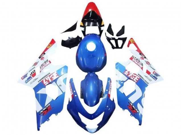 Suzuki GSXR 600 / GSXR 750 Motorrad Verkleidung 2004-2005 - Blau Weiss Rot Motul