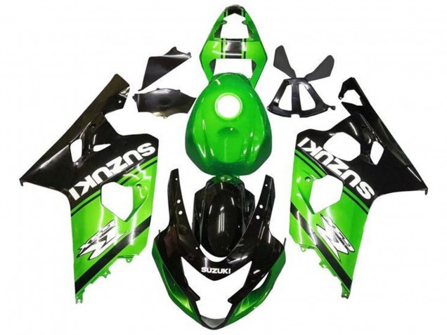 Suzuki GSXR 600 / GSXR 750 Motorrad Verkleidung 2004-2005 - Grun Schwarz Weiss