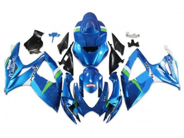 Suzuki GSXR 600 / GSXR 750 Motorrad Verkleidung 2006-2007 - Blau Grun Weiss Ecstar