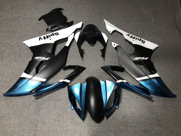 Yamaha YZF R6 Motorrad Verkleidung 2008-2016 - Weiss Blau Matt Schwarz Spiffy