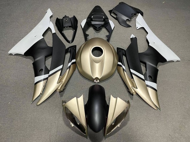 Yamaha YZF R6 Motorrad Verkleidung 2008-2016 - Weiss Gold Matt Schwarz