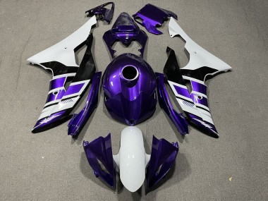 Yamaha YZF R6 Motorrad Verkleidung 2008-2016 - Weiss Lila Schwarz Streifen