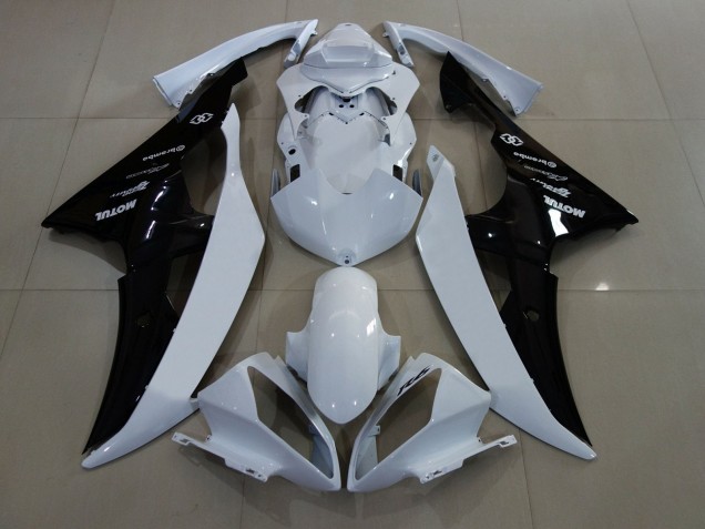 Yamaha YZF R6 Motorrad Verkleidung 2008-2016 - Weiss Glanzendes Schwarz