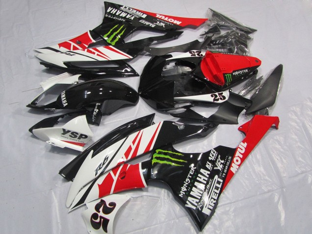 Yamaha YZF R6 Motorrad Verkleidung 2008-2016 - Weiss Rot Glanzendes Schwarz Grun Monster 25