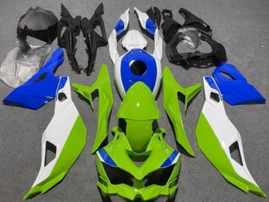 Kawasaki ZX4R ZX-4RR Motorrad Verkleidung 2019-2025 - Weiss Blau Grun