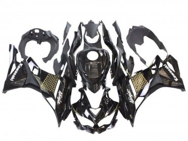 Kawasaki ZX4R ZX-4RR Motorrad Verkleidung 2019-2025 - Glanzendes Schwarz Weiss Gold