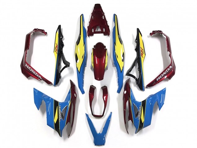 Honda ADV150 Motorrad Verkleidung 2018-2021 - Blau Gelb Rot