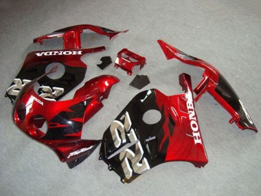 Honda CBR250RR MC22 Motorrad Verkleidung 1990-1998 - Rot Glanzendes Schwarz