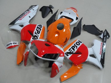 Honda CBR600RR Motorrad Verkleidung 2005-2006 - Orange Weiss Rot Glanzendes Schwarz Repsol