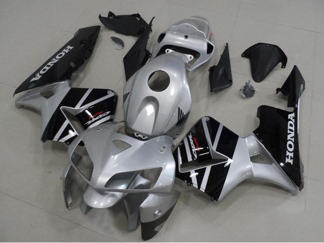 Honda CBR600RR Motorrad Verkleidung 2005-2006 - Silber Glanzendes Schwarz