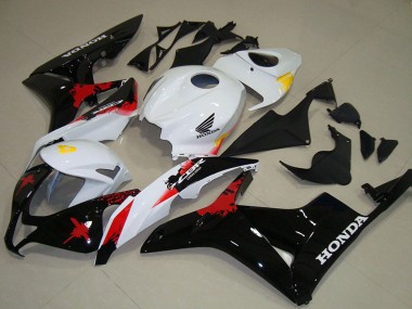Honda CBR600RR Motorrad Verkleidung 2007-2008 - Weiss Gelb Rot Glanzendes Schwarz