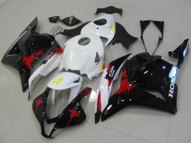 Honda CBR600RR Motorrad Verkleidungen Kit 2009-2012 - Weiss Rot Glanzendes Schwarz