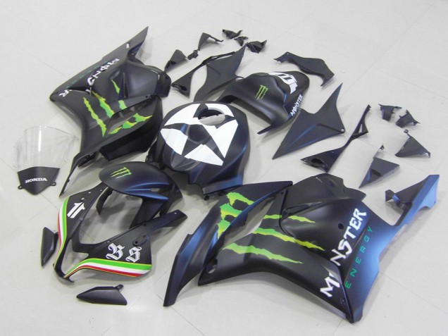 Honda CBR600RR Motorrad Verkleidung 2009-2012 - Matt Schwarz Blau Grun Monster