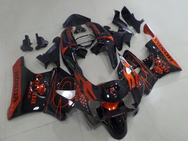 Honda CBR900RR 919 Motorrad Verkleidung 1998-1999 - Glanzendes Schwarz Rot Corona