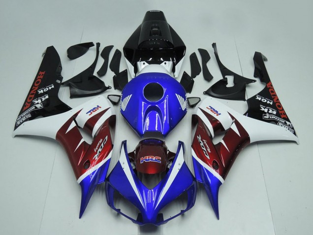 Honda CBR1000RR Motorrad Verkleidung 2006-2007 - Weiss Burgundy Blau Glanzendes Schwarz
