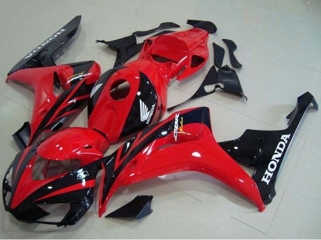 Honda CBR1000RR Motorrad Verkleidung Kit 2006-2007 - Rot Glanzendes Schwarz