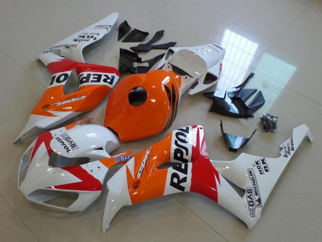 Honda CBR1000RR Motorrad Verkleidung 2006-2007 - Orange Weiss Rot Glanzendes Schwarz Repsol