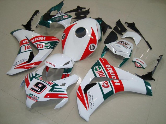 Honda CBR1000RR Motorrad Verkleidung 2008-2011 - Weiss Rot Dunkel Grun Castrol No 9