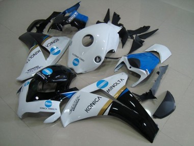 Honda CBR1000RR Motorrad Verkleidung 2008-2011 - Weiss Blau Glanzendes Schwarz Konica Minolta