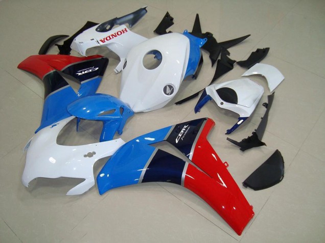 Honda CBR1000RR Motorrad Verkleidung 2008-2011 - Weiss Hellblau Rot Glanzendes Schwarz