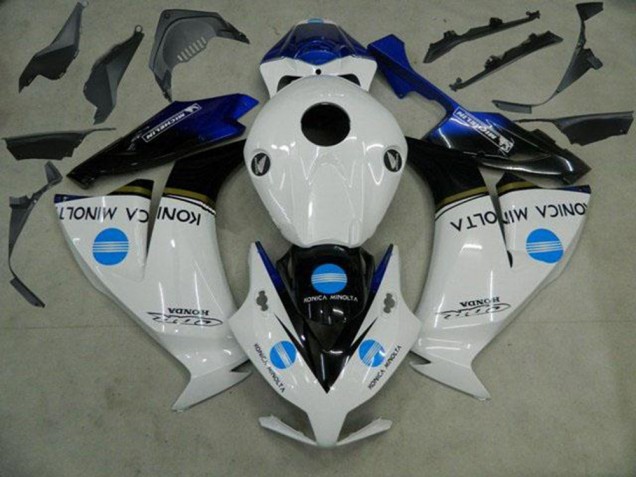 Honda CBR1000RR Motorrad Verkleidung 2012-2016 - Weiss Blau Glanzendes Schwarz Konica Minolta