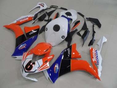 Honda CBR1000RR Motorrad Verkleidung 2012-2016 - Weiss Blau Orange Glanzendes Schwarz TT Legends 6