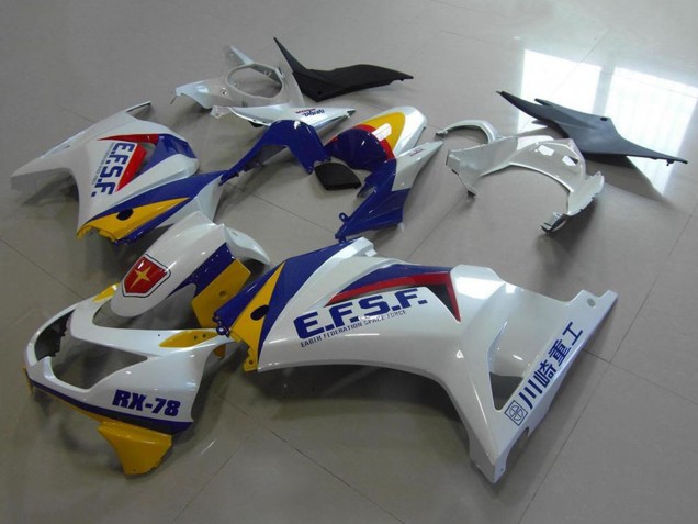 Kawasaki ZX250R Motorrad Verkleidung 2008-2012 - Weiss Gelb Blau Rot EFSF RX-78