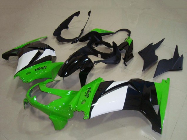 Kawasaki ZX250R Motorrad Verkleidung 2008-2012 - Grun Weiss Glanzendes Schwarz