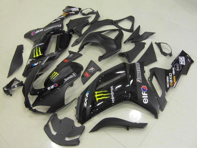 Kawasaki ZX6R Motorrad Verkleidung 2007-2008 - Schwarz Monster