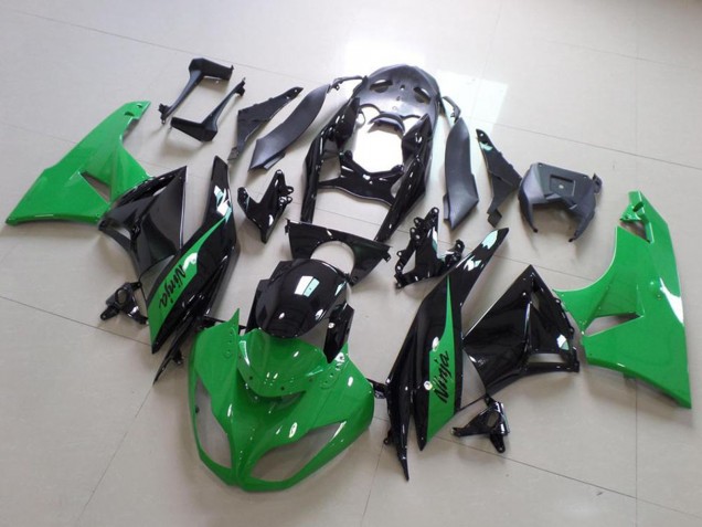 Kawasaki ZX6R Motorrad Verkleidung 2009-2012 - Grun Glanzendes Schwarz