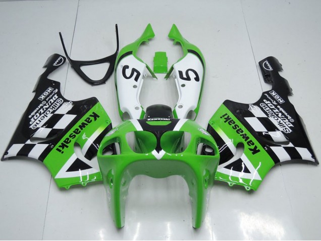 Kawasaki ZX7R Motorrad Verkleidung 1996-2003 - Grun Weiss Schwarz 5