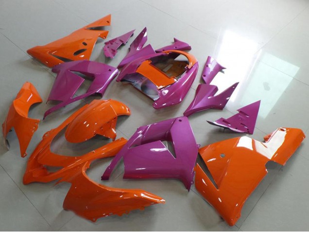 Kawasaki ZX10R Motorrad Verkleidung 2004-2005 - Orange und Rosa