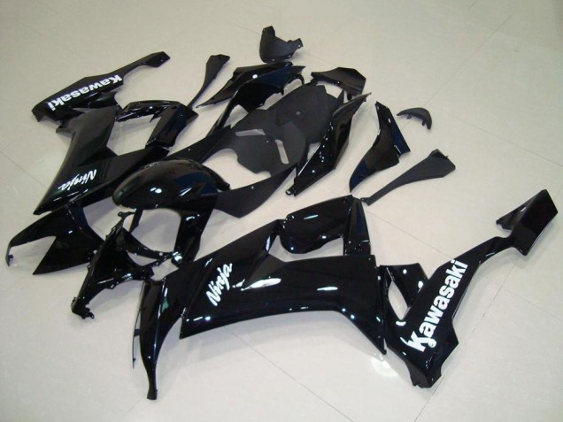 Kawasaki ZX10R Motorrad Verkleidung 2008-2010 - Glanzendes Schwarz Weiss Aufkleber