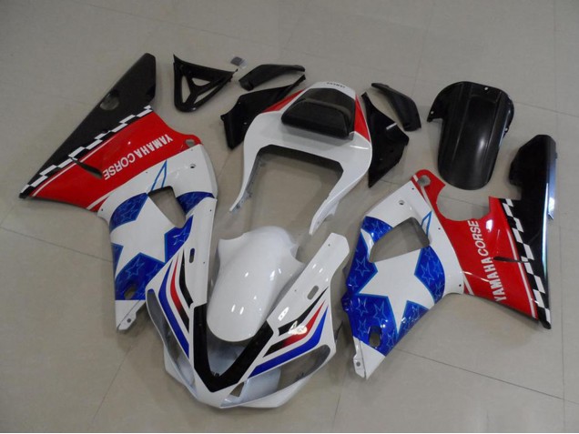 Yamaha YZF R1 Motorrad Verkleidung 2000-2001 - Weiss Rot Blau Schwarz Corse